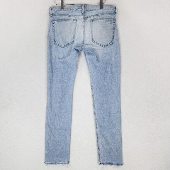 Rag & Bone Jeans Womens 27 Blue The Dre Light Wash Boyfriend Raw Hem Casual - Picture 8 of 14